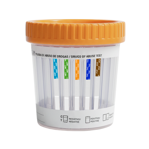 Frasco Simple Cup de 5 Parámetros (AMP/COC/MET/PCP/THC) Certum - Kit con 25