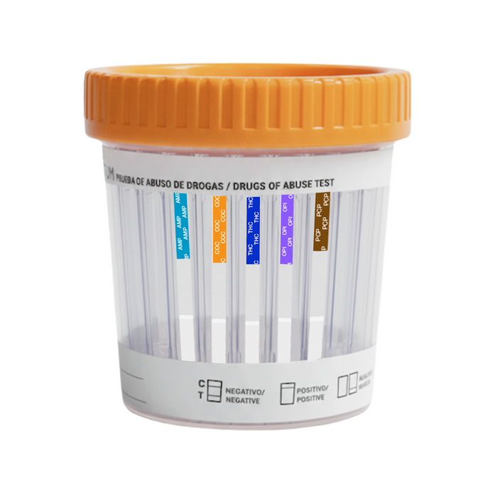 Frasco Simple Cup de 5 Parámetros (AMP/COC/OPI/PCP/THC) Certum - Kit con 25