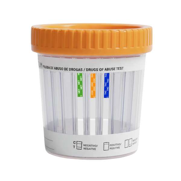 Frasco Simple Cup de 3 Parámetros (MET/COC/THC) Certum - Kit con 25